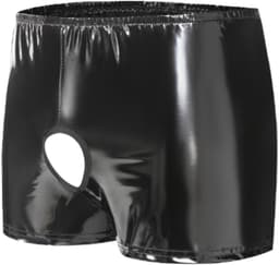 BamBella ® - Boxer short Maat L/XL Datex Zwart (Latex en stof SM kleding BDSM erotische heren kleding ondergoed lingerie onderbroek — thumbnail 1