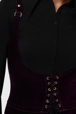 Killstar Beneath The Eclipse - Night Petal Underbust Corset Dames Korset - paars - 4XL — thumbnail 4
