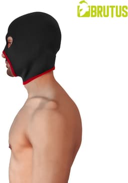 Brutus - Neoprene Face Fucker Hood - Met Oogopeningen - Zwart/Rood — thumbnail 4