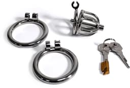 Black Label - The Knob Maker Chastity Cage - RVS Verwisselbare ringen — thumbnail 5