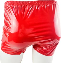 BamBella ® - Boxer short Maat S/M Datex Rood (Latex en stof SM kleding BDSM erotische heren kleding ondergoed lingerie onderbroek zwart — thumbnail 4