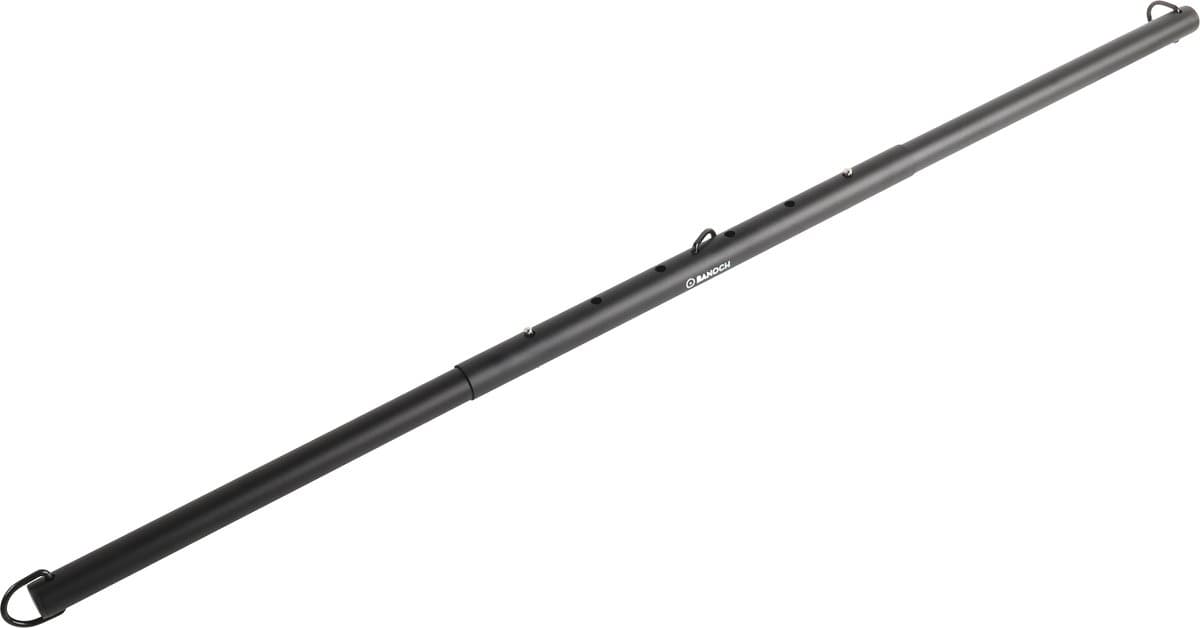 Banoch | Spreidstang Bondage | Zwarte Metalen Spreidstang met 3 D-Ringen | Verstelbaar 75–96 cm | Stevig & Lichtgewicht | BDSM — afbeelding 1