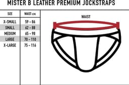Mister b leather premium jockstrap black/grey xs — thumbnail 3