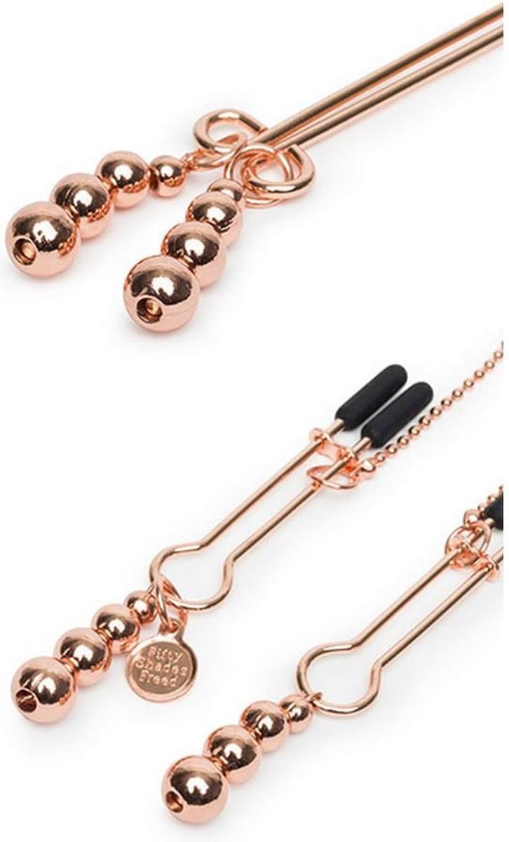 Fifty Shades All Sensation Tepelklemmen en Clitorisklem - Goud — afbeelding 1