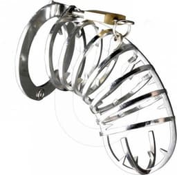 Black Label - The Spiked Cock Cage - Kuisheidskooi met Spikes - RVS — thumbnail 1