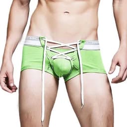 Sexy Heren Boxershort – Veter Sluiting - Groen - Lingerie - Ondergoed - Strak — thumbnail 1