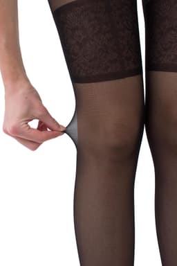 GIULIA Panty - Intimo Noir 20 - Open Kruis Panty - Suspender Panty - Ingebreid Boord - Platte Naden - Versterkte Teen - 20 Den - Medium - Zwart — thumbnail 6