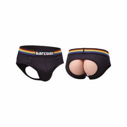 Barcode Berlin Backless Brief Pride Black - MAAT L - Erotisch Heren Ondergoed - Slip voor Man - Sexy mannen Slip — thumbnail 1
