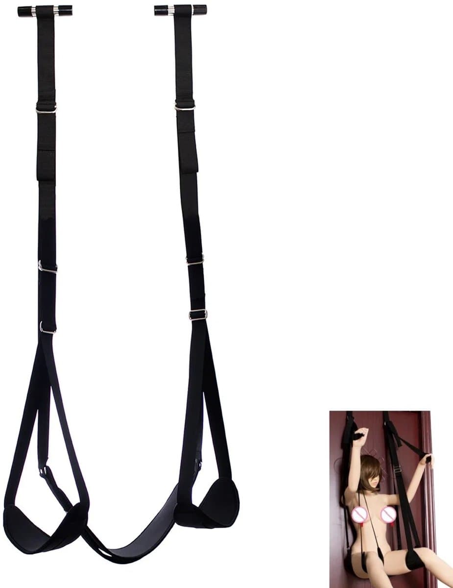 Velmio Sex Schommel - Love Swing - Deur Sexschommel - Bondage set - 136kg max - Sexspeeltjes Voor koppels - Zwart - Verstelbaar — afbeelding 1