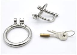 Peniskooi met dilator en slot - Metaal - ring 45mm - dilator 8mm - Incl. sleutels — thumbnail 3