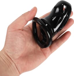 Banoch | Peniskooi aluminium zwart | 3 ringen | 45 mm, 50 mm & 55 mm | chastity cage voor mannen — thumbnail 2