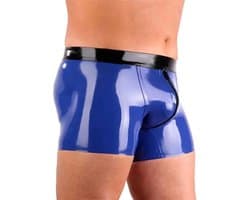 Erotische heren boxershort - Rits kruis en billen - 2 MM Latex Rubber - BDSM