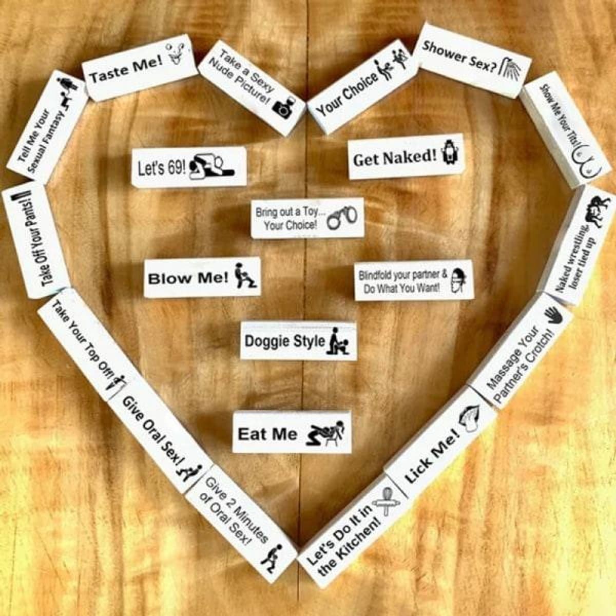 Romantische koppelspellen - Jenga-torenspel - Erotisch Jenga-spel - Jenga voor koppels - Jenga-spel voor Valentijnsdag - Cadeau voor een volwassen koppelavond - Valentijnsdagcadeau — afbeelding 1