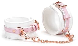 Liebe Seele - Fairy - Leren Enkelboeien - Rosé-Gouden Hardware - Roze/Wit — thumbnail 1