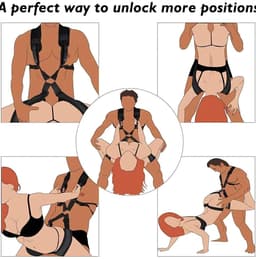 Bdsm Band Verstelbare Hand, Nek En Been Strekken Klassieke Zwarte Nylon Buiten Fitness Hangende Oefening Armband, Paar Geschenk — thumbnail 2