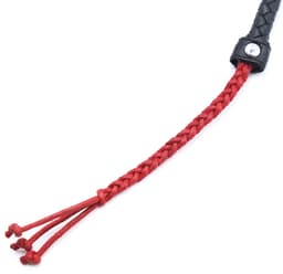 Smart Moves - Lange Bullwhip - 106 cm - Brokaat Kanten Handvat - Zwart/Rood — thumbnail 3