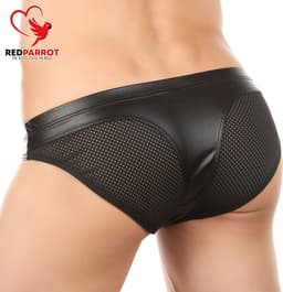 Lederen slip voor mannen - Erotische lingerie heren - Visnet — thumbnail 4