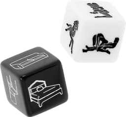 Fetish Submissive Erotic Position And Place - Erotische Dobbelstenen - Plaats en Standje - Zwart en Wit — thumbnail 1