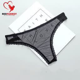 Erotische transparante slip - Zwart - String - One size - Sexy — thumbnail 3