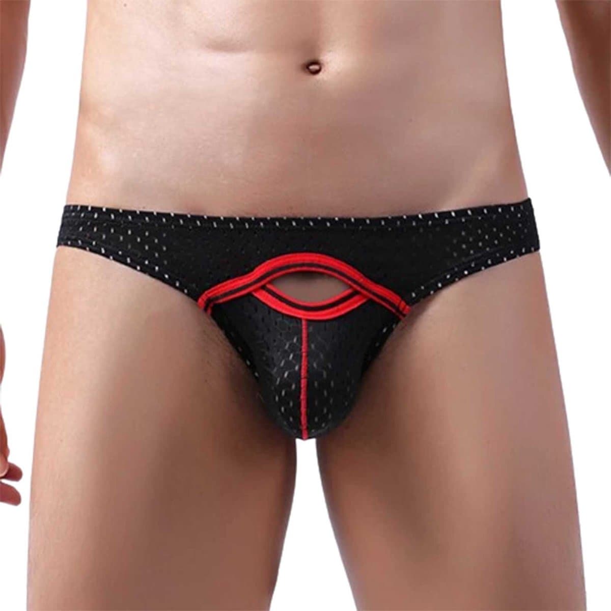 Sexy Heren Ondergoed - Penisgat - Uitdagende Lingerie - Zwart - Lage Taille - Ademend — afbeelding 1