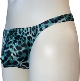 LekkerStout Heren Luipaard String - Turquoise - Sexy Herenondergoed | L | ( LS248 ) — thumbnail 4