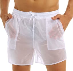 Semi Transparante Lingerie Broek - Heren - Korte Broek - Wit - Doorschijnend — thumbnail 1