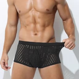 Sexy Transparante Mesh Boxershort voor Heren – Zwart herenondergoed – Doorschijnende Boxer - Maat L — thumbnail 6