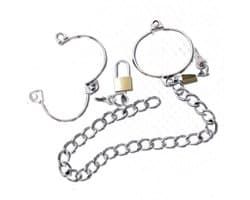 Nooitmeersaai - Boeien met ketting en hangsloten - Metaal - Zilverkleurig - 9,2 x 7cm