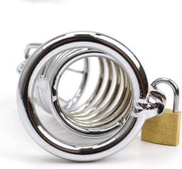 Quick Relief - Pro Lock™ Kuisheidskooi - Metaal - Kuisheidskooi voor Mannen - Chastity cage - Staal Deluxe - Sissy - Cock Cage - Zilver — thumbnail 2