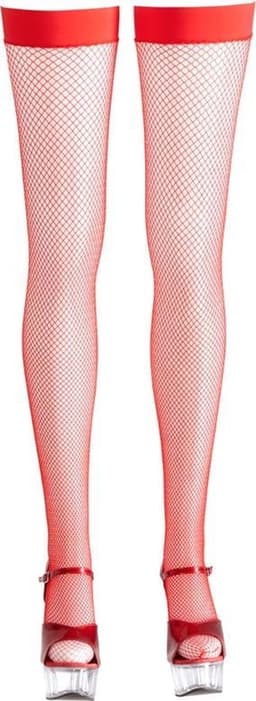 Cottelli Collection – Sexy Kousen met Visnet Motief voor Vurige Passie – Maat L - Rood — thumbnail 5