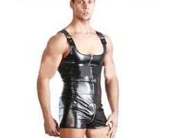 Lederen outfit heren - BDSM - Latex Look - Imitatie Leer - Jumpsuit - Body