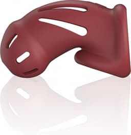 Model 28 - Ultra Soft Silicone Chastity Cage - Red — thumbnail 1