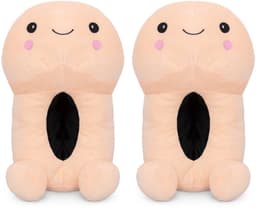 Penisvormige Slippers met Smiley Face - Beige — thumbnail 4