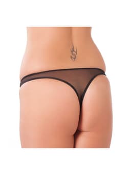 Amorable - Transparante String Met Open Kruis Kant Accent en Pareltjes — thumbnail 3