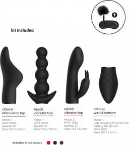 Shots - Switch Pleasure Kit #6 - Vibrator met Verschillende Opzet Stukken black — thumbnail 5