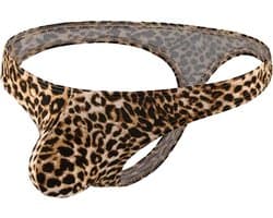LekkerStout Luipaard String - Tanga - Bruin - Sexy Herenondergoed | XL | ( LS146 )