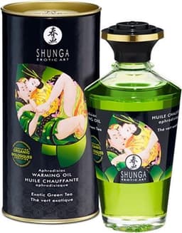 Shunga - Verwarmende Olie - Om Van Het Lichaam Te Likken - Green Tea — thumbnail 3