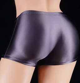 Kinky heren ondergoed Grey Cava - Fetisj penis slurf short - Strakke erotische boxershort - Glanzend grijs nylon - Olifanten neus - BDSM — thumbnail 4
