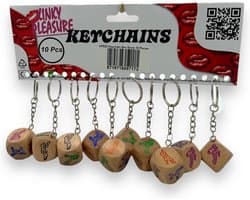 Sleutelhanger Met Seks Dobbelsteen 10 Stuks Met Display