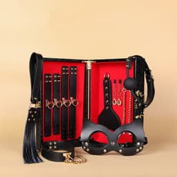 Dare to Undress – Fifty Shades of Grey – Luxe 8-delige BDSM Set met Opbergkoffer – Premium – BDSM Bondagesets - Valentijn Cadeau - Handboeien, Halsband, Masker, Gagbal & Zweep - Sex Toys voor Koppels - Seksspeeltjes voor mannen en vrouwen - Kinky — thumbnail 4