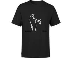 Merkloos - T-shirt - Minimalistisch - Grappig - Stickman