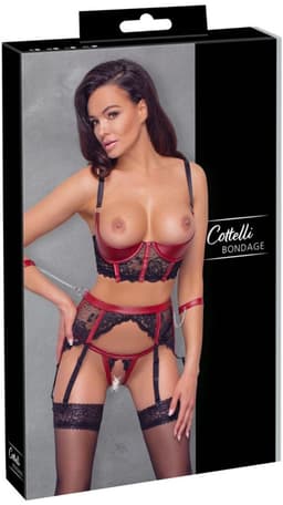 Cottelli Collection - Shelf Jarretel Setje - Zwart — thumbnail 3