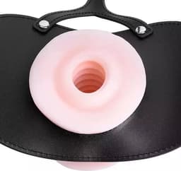One2Play - Verstelbare siliconen mond gag vagina - Realistische pussy face - Open Mond plug - Deepthroat - BDSM — thumbnail 4