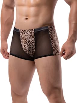 LekkerStout Luipaard Boxershort - Mesh - Bruin - Sexy Herenlingerie | L | ( LS271 ) — thumbnail 1