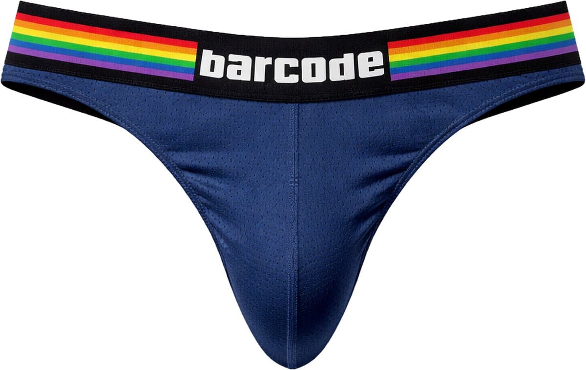 Barcode Berlin Pride Thong Navy - MAAT M - Erotisch Heren Ondergoed - String voor Man - Sexy mannen String — afbeelding 1
