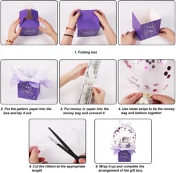 Dailygoods - Trekgeldballondoos - Geldcadeau - Verrassende verjaardagservaring - Paars - Grappige ballonset - Perfect voor vriendin of vrouw - Inclusi — thumbnail 3