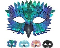 Elegante Vogelmasker voor Themafeesten, Carnaval en Gemaskerde Bals - Halve Gezichtsmasker voor Verkleedpartijen en Feestaccessoires