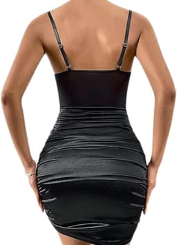 Sexy Zwarte Jurk Dames – Sexy Lingerie – Erotische lingerie – Lingerie Erotisch – Kant & Satijn Bodycon Jurk – Boudoir Lingerie Look – Corset Jurk – Madam Hommard – Clubwear – Festival Verleidelijke Mini Dress – Dare to Undress – Maat XS, S, M, L, XL — thumbnail 8
