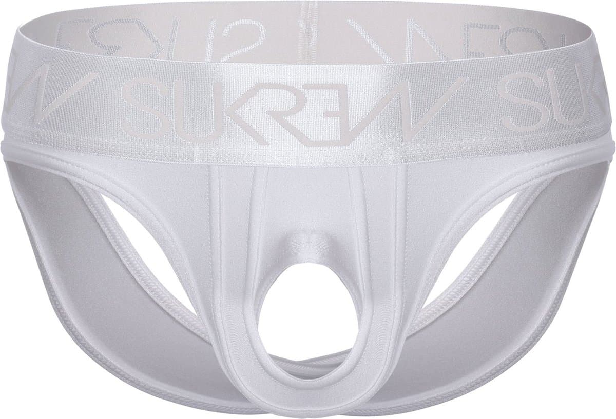 SUKREW U-Style V-Brief White Shimmer - MAAT M - Erotisch Heren Ondergoed - Slip voor Man - Sexy mannen Slip — afbeelding 1