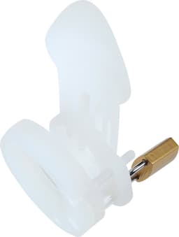 Banoch | Cockcage White | siliconen | witte Chastity Cage met 5 ringen | small / medium — thumbnail 9